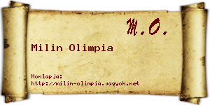 Milin Olimpia névjegykártya